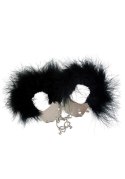 Kajdanki-Śmieszna zabawka-kadanki - Metallic Handcuffs,Feather Cov.. Black Adrien Lastic Kajdanki-Śmieszna zabawka-kadanki - Metallic Handcuffs,Feather Cov.. Black Adrien Lastic
