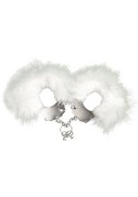 Kajdanki-Śmieszna zabawka-kadanki - Metallic Handcuffs,feather cov.. White Adrien Lastic Kajdanki-Śmieszna zabawka-kadanki - Metallic Handcuffs,feather cov.. White Adrien Lastic