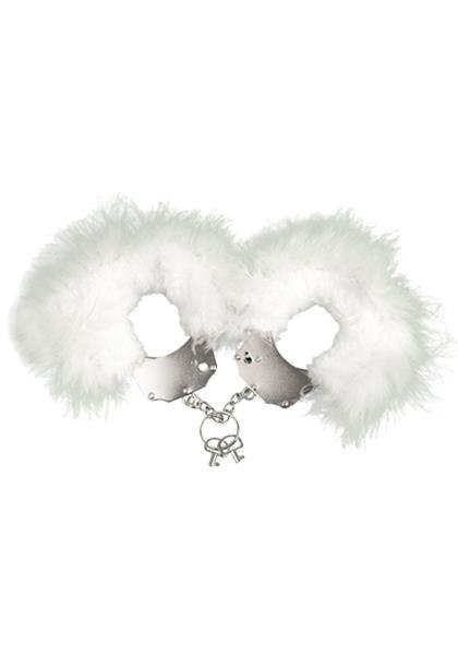Kajdanki-Śmieszna zabawka-kadanki - Metallic Handcuffs,feather cov.. White Adrien Lastic Kajdanki-Śmieszna zabawka-kadanki - Metallic Handcuffs,feather cov.. White Adrien Lastic