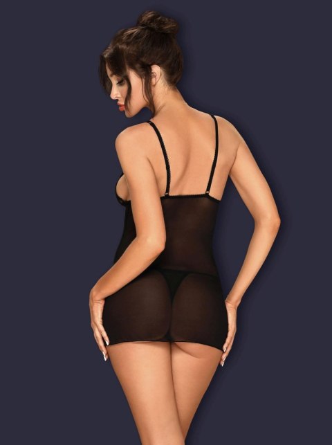 Bielizna-Lucita koszulka i stringi czarna L/XL Obsessive Bielizna-Lucita koszulka i stringi czarna L/XL Obsessive