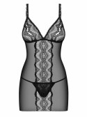 Bielizna-Lucita koszulka i stringi czarna L/XL Obsessive Bielizna-Lucita koszulka i stringi czarna L/XL Obsessive