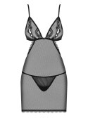Bielizna-Millagro koszulka i stringi czarna L/XL Obsessive