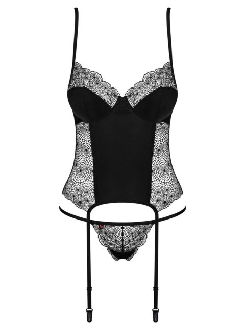 Bielizna-Sharlotte gorset i stringi czarny S/M Obsessive Bielizna-Sharlotte gorset i stringi czarny S/M Obsessive