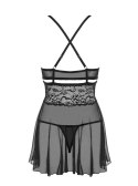 Bielizna-838-BAB-1 babydoll i stringi czarna L/XL Obsessive Bielizna-838-BAB-1 babydoll i stringi czarna L/XL Obsessive