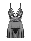 Bielizna-838-BAB-1 babydoll i stringi czarna XXL Obsessive Bielizna-838-BAB-1 babydoll i stringi czarna XXL Obsessive