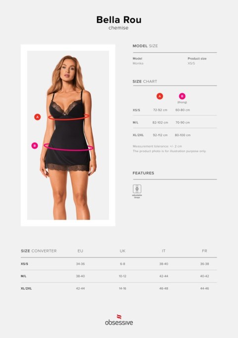 Bielizna-Bella Rou koszulka i stringi M/L Obsessive Bielizna-Bella Rou koszulka i stringi M/L Obsessive