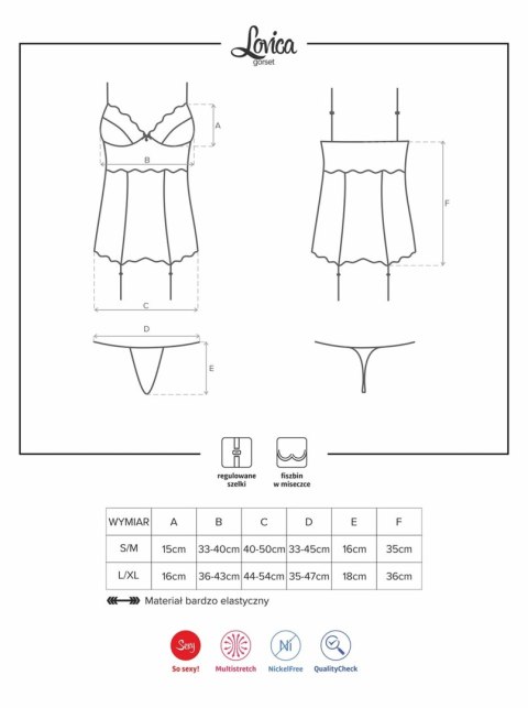 Bielizna- Lovica gorset i stringi XXL Obsessive Bielizna- Lovica gorset i stringi XXL Obsessive