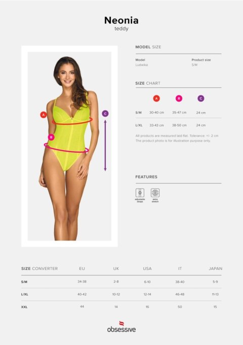 Neonia body żółty S/M Obsessive Neonia body żółty S/M Obsessive