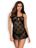 Bielizna-Behindy babydoll i stringi czarne L/XL Obsessive Bielizna-Behindy babydoll i stringi czarne L/XL Obsessive