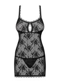 Bielizna-Behindy babydoll i stringi czarne L/XL Obsessive Bielizna-Behindy babydoll i stringi czarne L/XL Obsessive