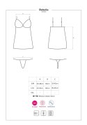 Bielizna-Redella koszulka i stringi czarna S/M Obsessive Bielizna-Redella koszulka i stringi czarna S/M Obsessive