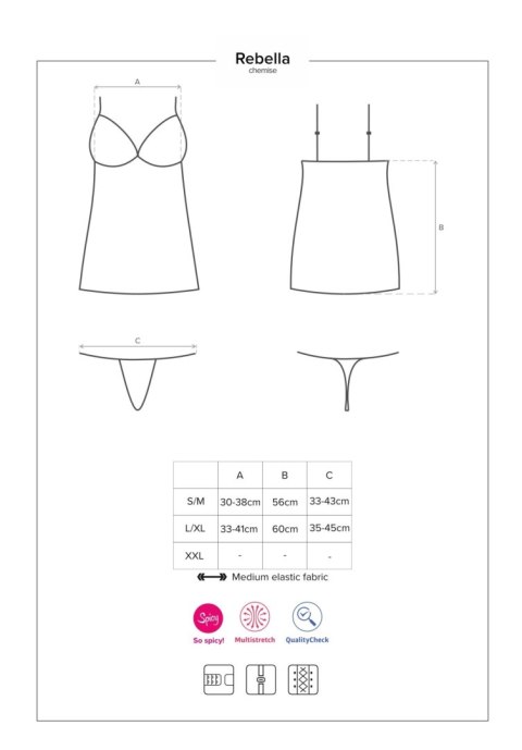 Bielizna-Redella koszulka i stringi czarna S/M Obsessive Bielizna-Redella koszulka i stringi czarna S/M Obsessive