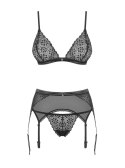 Bielizna-Shibu komplet 3-częściowy czarny L/XL Obsessive Bielizna-Shibu komplet 3-częściowy czarny L/XL Obsessive