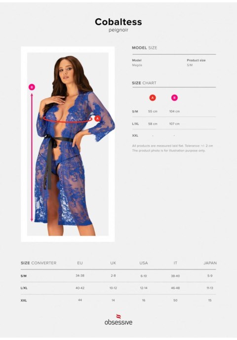 Bielizna-Cobaltess peniuar S/M Obsessive Bielizna-Cobaltess peniuar S/M Obsessive