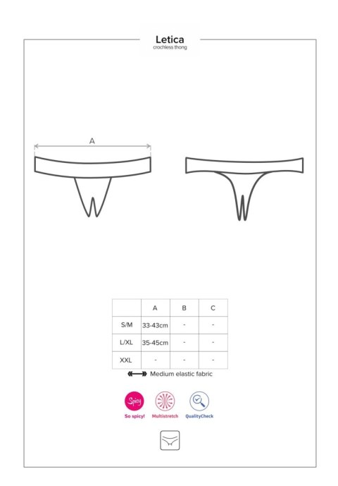Bielizna-Letica stringi otwarte czarne S/M Obsessive Bielizna-Letica stringi otwarte czarne S/M Obsessive