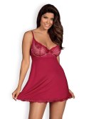 Bielizna-Rosalyne babydoll i stringi czerwona S/M Obsessive Bielizna-Rosalyne babydoll i stringi czerwona S/M Obsessive
