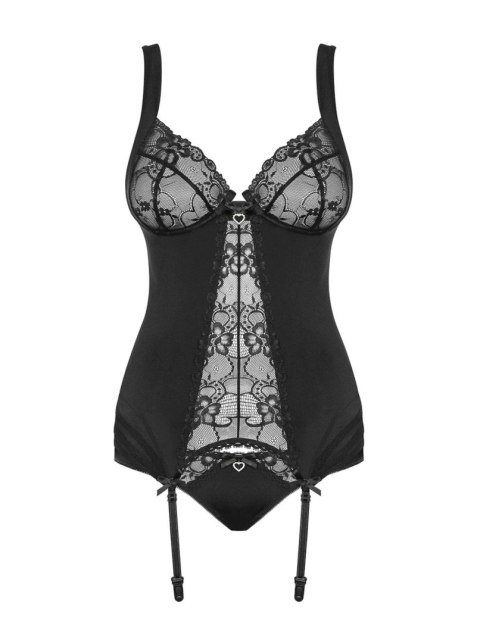 Bielizna-Heartina gorset i figi czarny S/M Obsessive Bielizna-Heartina gorset i figi czarny S/M Obsessive