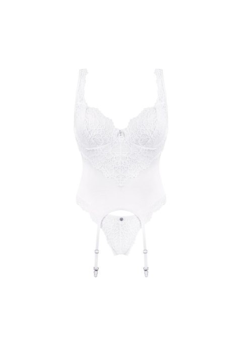 Bielizna-Amor Blanco gorset i stringi biały L/XL Obsessive