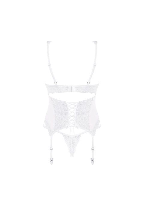 Bielizna-Amor Blanco gorset i stringi biały L/XL Obsessive