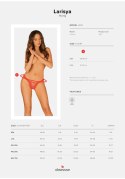 Bielizna-Larisya stringi czerwone S/M Obsessive Bielizna-Larisya stringi czerwone S/M Obsessive