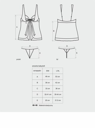 Bielizna-Amanta babydoll i stringi L/XL Obsessive