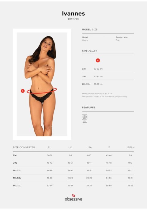 Bielizna-Ivannes figi czarne S/M Obsessive Bielizna-Ivannes figi czarne S/M Obsessive