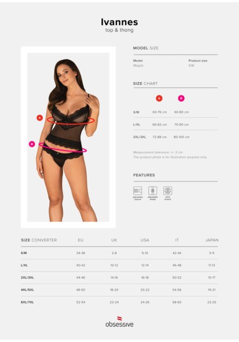 Bielizna-Ivannes komplet 2-częściowy 2XL/3XL Obsessive Bielizna-Ivannes komplet 2-częściowy 2XL/3XL Obsessive