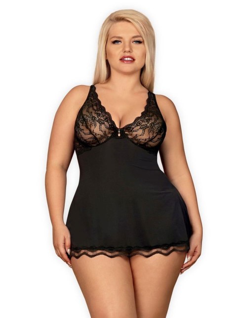 Bielizna-Luvae babydoll i stringi czarne XXL Obsessive Bielizna-Luvae babydoll i stringi czarne XXL Obsessive