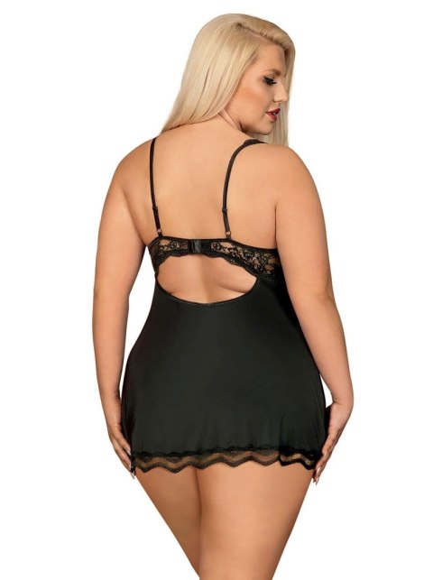 Bielizna-Luvae babydoll i stringi czarne XXL Obsessive Bielizna-Luvae babydoll i stringi czarne XXL Obsessive