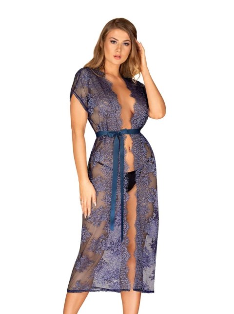Bielizna-Flowlace peniuar niebieski S/M Obsessive Bielizna-Flowlace peniuar niebieski S/M Obsessive