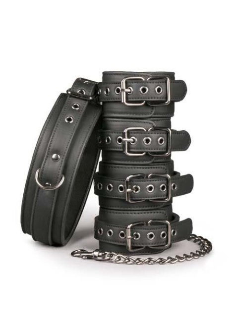 Kajdanki-Fetish set with collar, ankle- and wrist cuffs EasyToys Kajdanki-Fetish set with collar, ankle- and wrist cuffs EasyToys