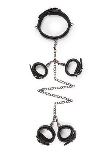 Kajdanki-Fetish set with collar, ankle- and wrist cuffs EasyToys Kajdanki-Fetish set with collar, ankle- and wrist cuffs EasyToys