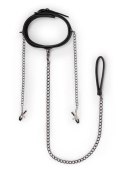 Wiązania-Leather Collar With Nipple Chains EasyToys Wiązania-Leather Collar With Nipple Chains EasyToys