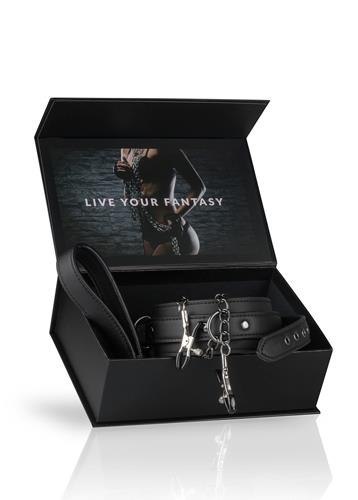 Wiązania-Leather Collar With Nipple Chains EasyToys Wiązania-Leather Collar With Nipple Chains EasyToys