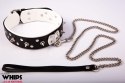 Wiązania - Obroża męska ze smyczą, biała Whips Collections Wiązania - Obroża męska ze smyczą, biała Whips Collections