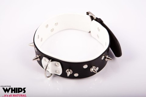 Wiązania - Obroża męska ze smyczą, biała Whips Collections Wiązania - Obroża męska ze smyczą, biała Whips Collections