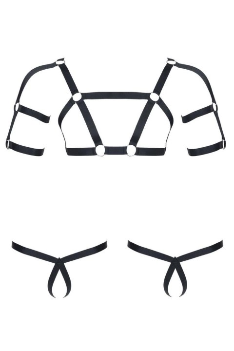 Męski komplet z gumy: t-shirt z ozdobami z tyłu i przodu, 2 pack stringi S/M Regnes Fetish Planet Męski komplet z gumy: t-shirt z ozdobami z tyłu i przodu, 2 pack stringi S/M Regnes Fetish Planet
