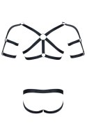 Męski komplet z gumy: t-shirt z ozdobami z tyłu i przodu, figi z otwartym tyłem XXL/XXXL Regnes Fetish Planet Męski komplet z gumy: t-shirt z ozdobami z tyłu i przodu, figi z otwartym tyłem XXL/XXXL Regnes Fetish Planet