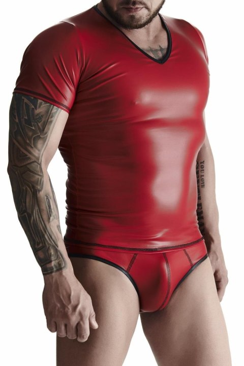 Męski komplet z wetlooka: t-shirt w serek, figi typu brazyliany XL Regnes Fetish Planet Męski komplet z wetlooka: t-shirt w serek, figi typu brazyliany XL Regnes Fetish Planet