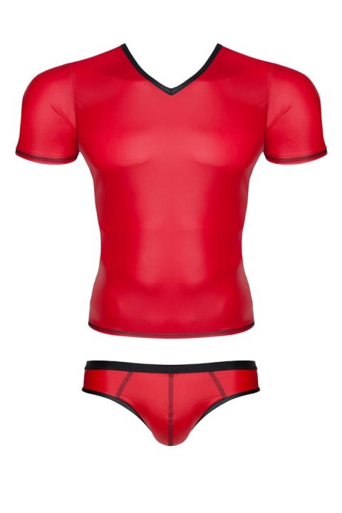 Męski komplet z wetlooka: t-shirt w serek, figi typu brazyliany S Regnes Fetish Planet Męski komplet z wetlooka: t-shirt w serek, figi typu brazyliany S Regnes Fetish Planet