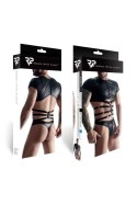 Męski t-shirt z wetlooka z dekoracyjnymi wstawkami z taśmy i gumy XXL Regnes Fetish Planet Męski t-shirt z wetlooka z dekoracyjnymi wstawkami z taśmy i gumy XXL Regnes Fetish Planet