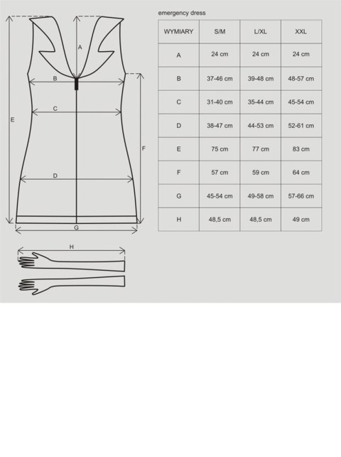 Bielizna-Emergency dress kostium S/M + stetoskop Obsessive Bielizna-Emergency dress kostium S/M + stetoskop Obsessive