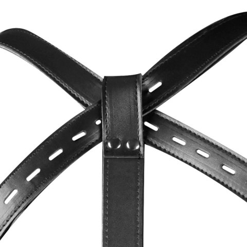 Body Harness with Thigh and Hand Cuffs - Black Ouch! Body Harness with Thigh and Hand Cuffs - Black Ouch!