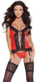 Gorset i stringi 6077 red M ROXANA Gorset i stringi 6077 red M ROXANA