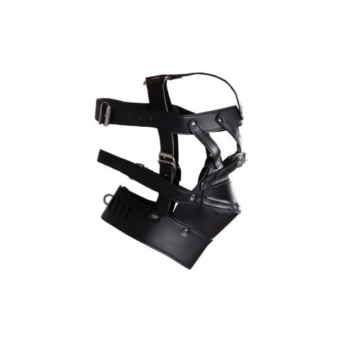 Head Harness with Zip-up Mouth and Lock - Black Ouch! Head Harness with Zip-up Mouth and Lock - Black Ouch!