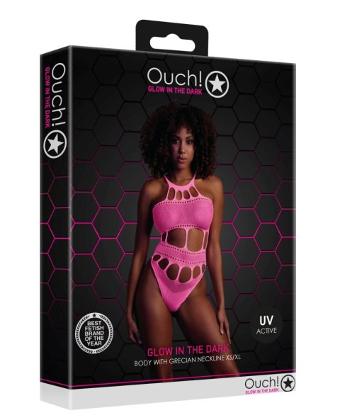 Body with Grecian Neckline - Neon Pink - XS/XL Ouch! Body with Grecian Neckline - Neon Pink - XS/XL Ouch!