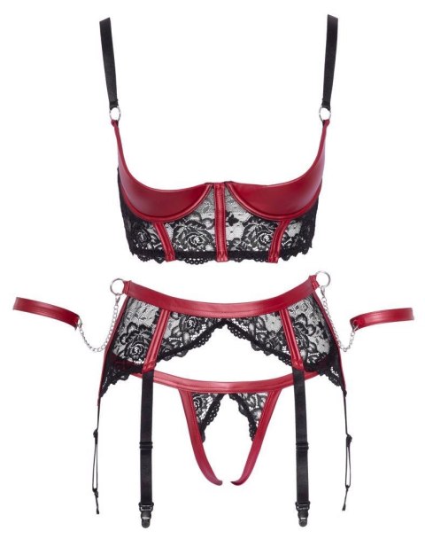 Shelf Bra Set black/red M Cottelli BONDAGE Shelf Bra Set black/red M Cottelli BONDAGE