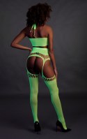 Two Piece with Crop Top and Stockings - Green - XS/XL Ouch! Two Piece with Crop Top and Stockings - Green - XS/XL Ouch!
