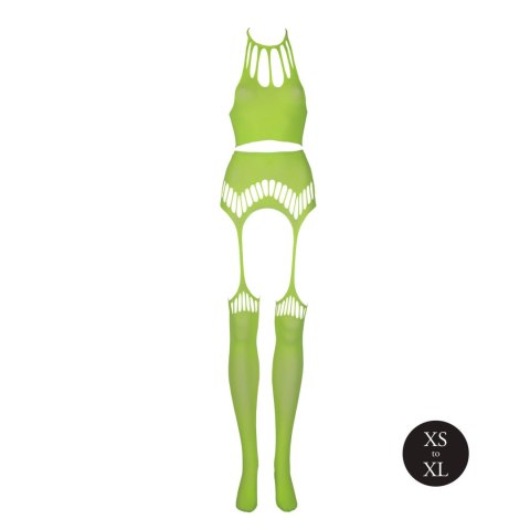 Two Piece with Crop Top and Stockings - Green - XS/XL Ouch! Two Piece with Crop Top and Stockings - Green - XS/XL Ouch!