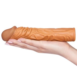 Add 2"" Pleasure X Tender Penis Sleeve Brown Lovetoy